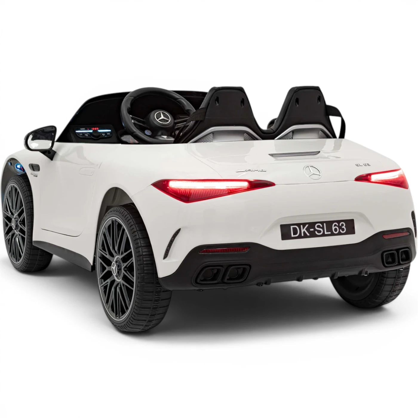 Carro Elétrico para Criança MERCEDES SL63 Branco 4x4 2 LUGARES 24v c/ RODAS DE BORRACHA & ASSENTO EM PELE