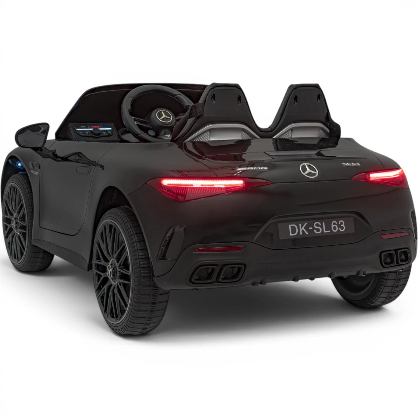 Carro Elétrico para Criança MERCEDES SL63 Preto 4x4 2 LUGARES 24v c/ RODAS DE BORRACHA & ASSENTO EM PELE
