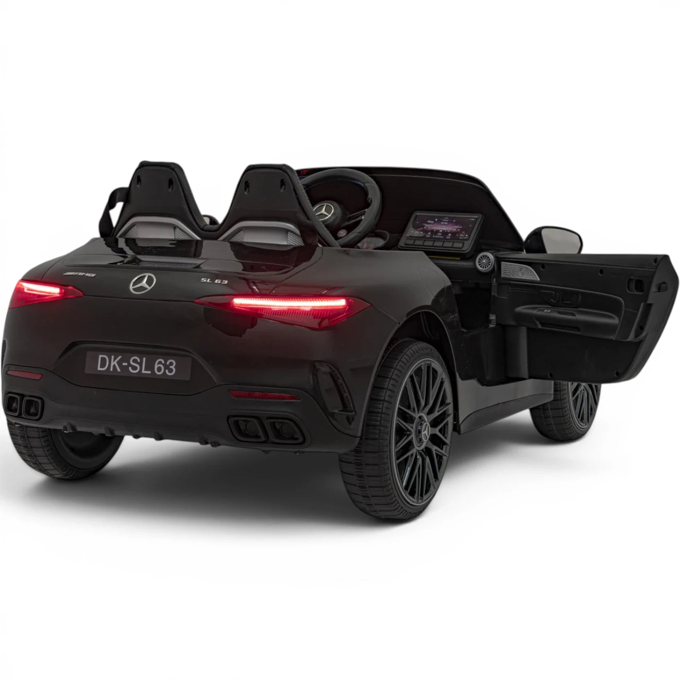 Carro Elétrico para Criança MERCEDES SL63 Preto 4x4 2 LUGARES 24v c/ RODAS DE BORRACHA & ASSENTO EM PELE