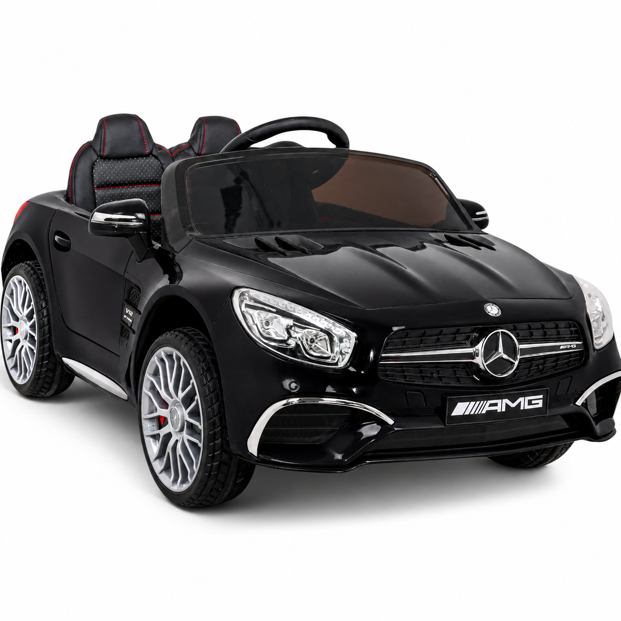 Carro Elétrico para Criança MERCEDES SL65 12V Ecrã MP4 Preto Metalizado c/ RODAS DE BORRACHA & ASSENTO EM PELE