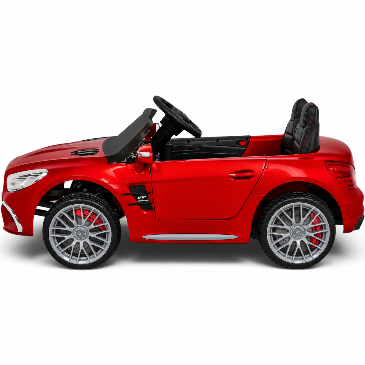 Carro Elétrico para Criança MERCEDES SL65 12V Ecrã MP4 Vermelho Metalizado c/ RODAS DE BORRACHA & ASSENTO EM PELE