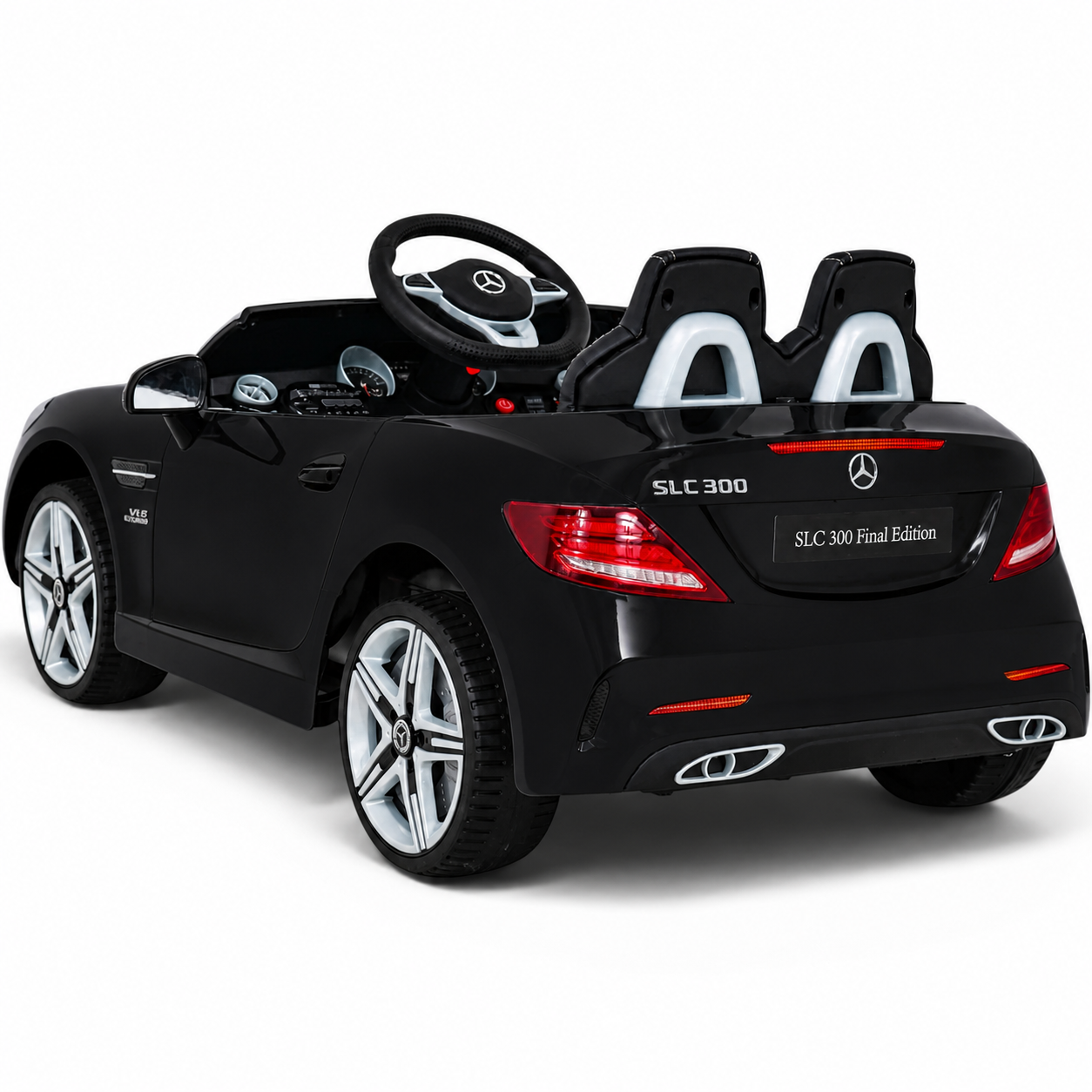 Carro Elétrico para Criança MERCEDES SLC300 12v Preto BATERIA DE LITIO c/ RODAS DE BORRACHA & ASSENTO EM PELE