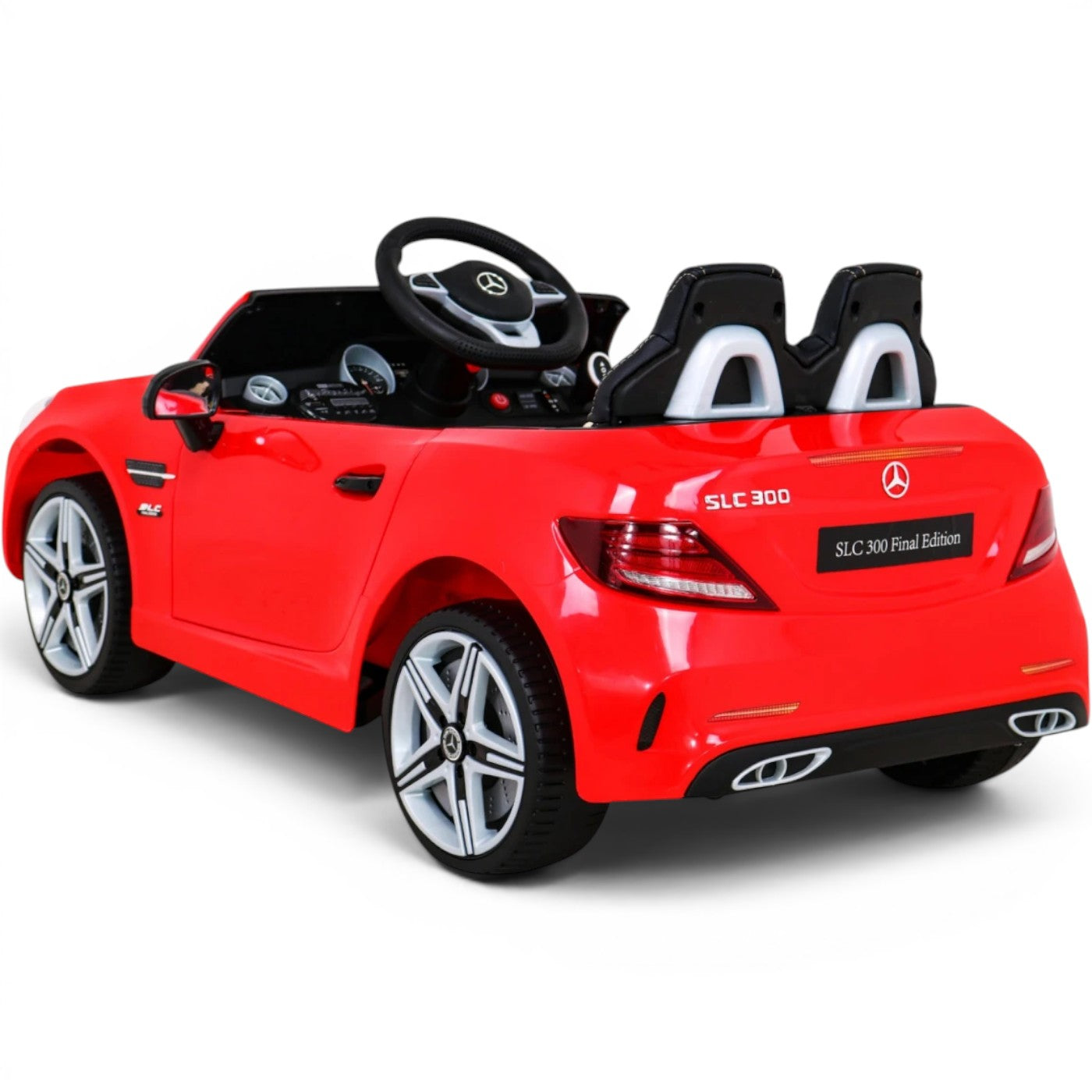 Carro Elétrico para Criança MERCEDES SLC300 12v Vermelho BATERIA DE LITIO c/ RODAS DE BORRACHA & ASSENTO EM PELE