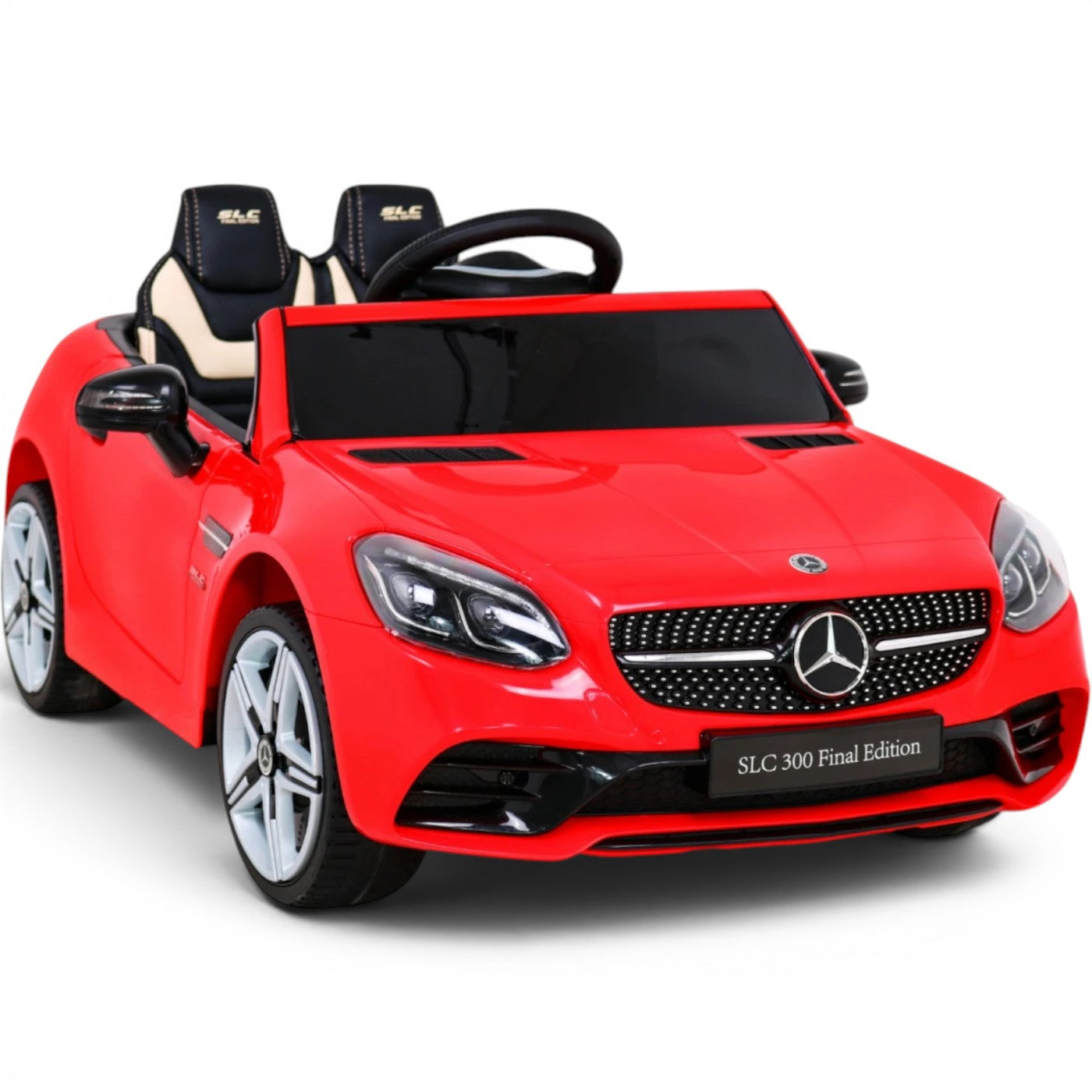 Carro Elétrico para Criança MERCEDES SLC300 12v Vermelho BATERIA DE LITIO c/ RODAS DE BORRACHA & ASSENTO EM PELE