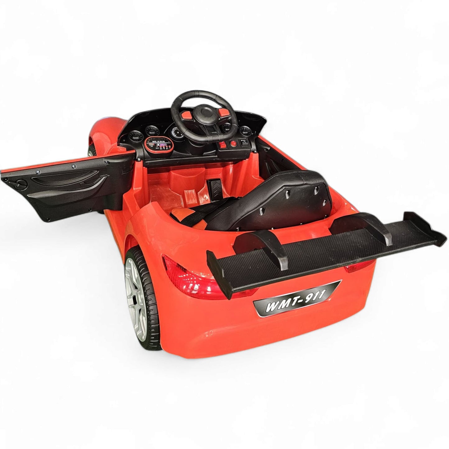 Carro Elétrico para Criança 911 Style Vermelho 12v c/ RODAS DE BORRACHA & ASSENTO EM PELE