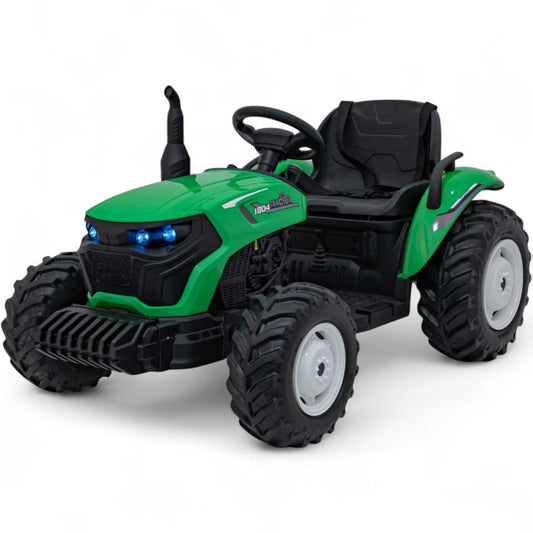 Pré Venda - Trator Elétrico para Criança GROW 24v Verde c/ RODAS DE BORRACHA & ASSENTO EM PELE