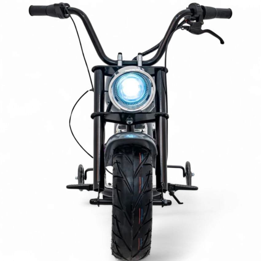 Mota Elétrica para Criança Chopper Warrior 36v 350watts até 16Km/h Cinzenta c/ RODAS PNEUMÁTICAS & ASSENTO EM PELE