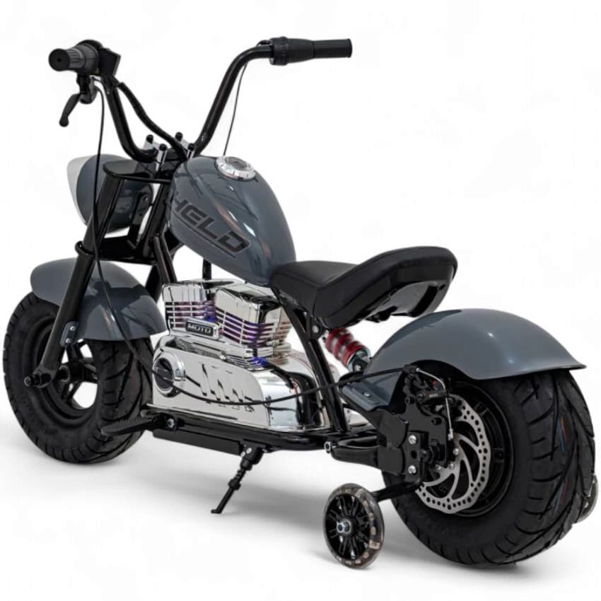 Mota Elétrica para Criança Chopper Warrior 36v 350watts até 16Km/h Cinzenta c/ RODAS PNEUMÁTICAS & ASSENTO EM PELE