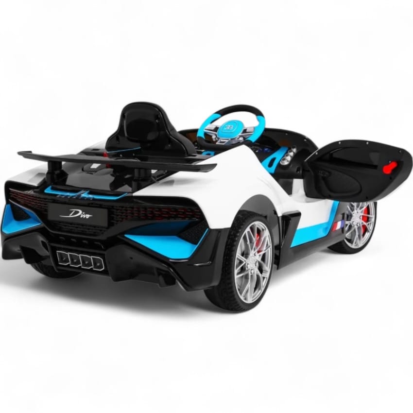 Carro Elétrico para Criança BUGATTI DIVO 12v Branco c/ RODAS DE BORRACHA & ASSENTO EM PELE