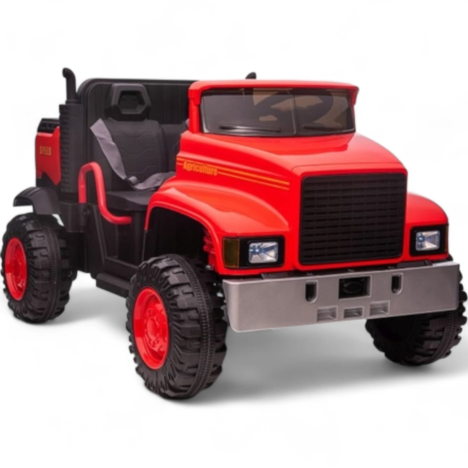 Carro Elétrico para Criança FARM TRUCK 12v Vermelho 4x4 c/ RODAS DE BORRACHA & ASSENTO EM PELE