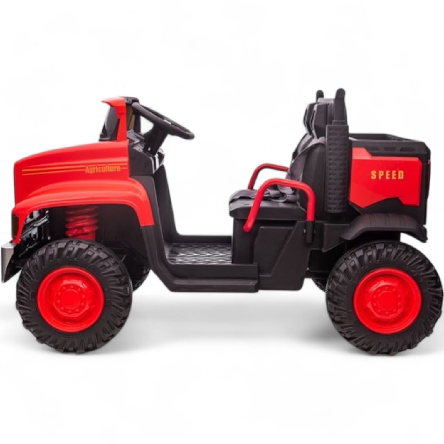 Carro Elétrico para Criança FARM TRUCK 12v Vermelho 4x4 c/ RODAS DE BORRACHA & ASSENTO EM PELE