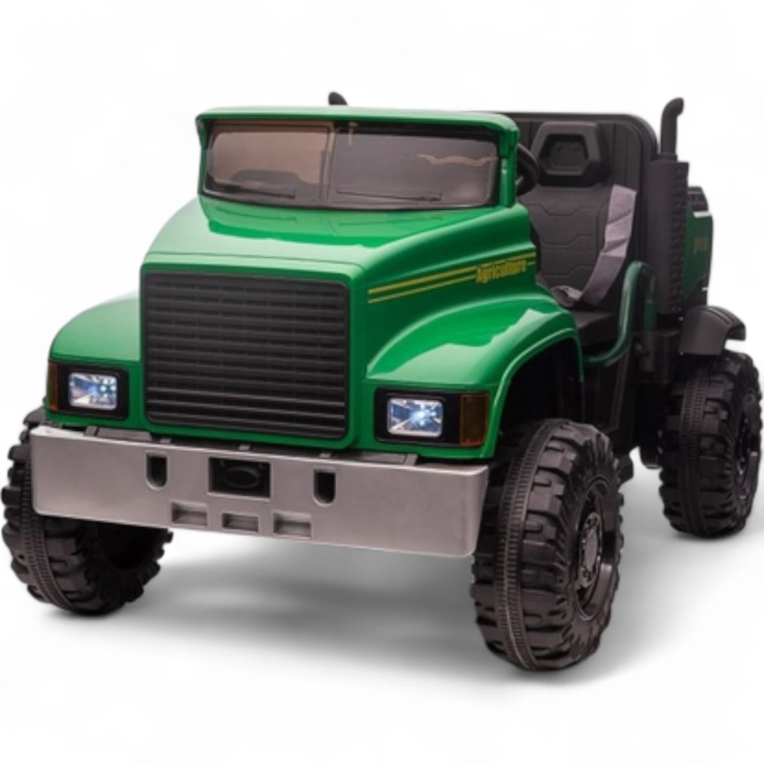 Carro Elétrico para Criança FARM TRUCK 12v Verde 4x4 c/ RODAS DE BORRACHA & ASSENTO EM PELE