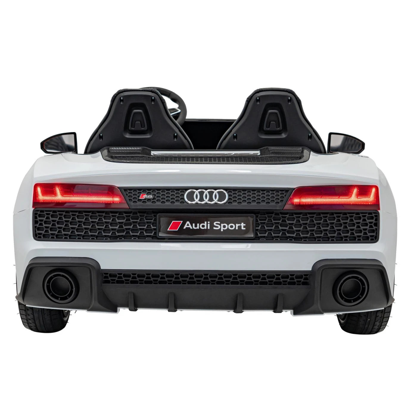 Carro elétrico para Criança AUDI R8 SPYDER Versão XXL Branco c/ RODAS DE BORRACHA & ASSENTO EM PELE