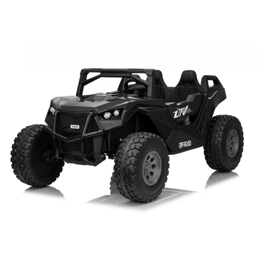 Carro Elétrico para Criança BUGGY RTR 4x4 24v Preto 2 LUGARES, RODAS DE BORRACHA & ASSENTO EM PELE
