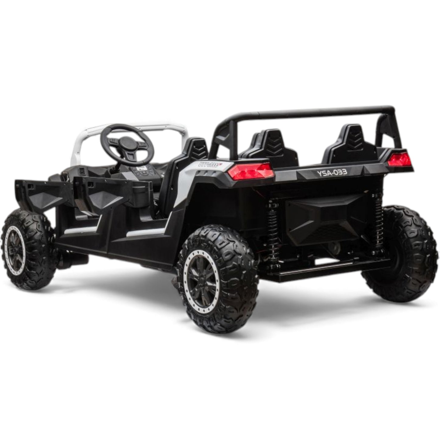 Carro Elétrico para Criança BUGGY ATV 4 Lugares XXXL 4x4 24v Branco c/ Rodas de Borracha & Assentos em Pele