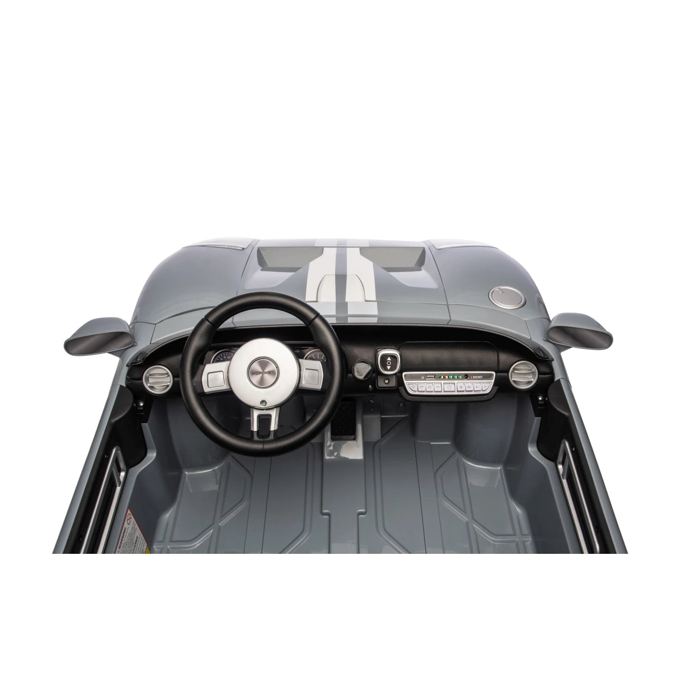 Carro Elétrico para Criança FORD GT 24v Cinza 4x4 c/ RODAS DE BORRACHA & ASSENTO EM PELE