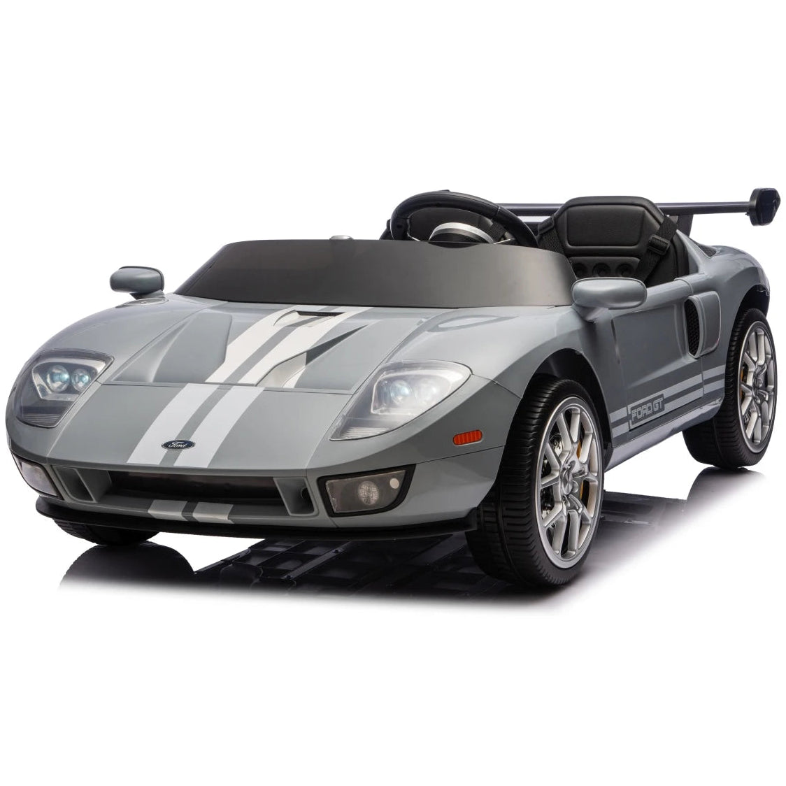 Carro Elétrico para Criança FORD GT 24v Cinza 4x4 c/ RODAS DE BORRACHA & ASSENTO EM PELE