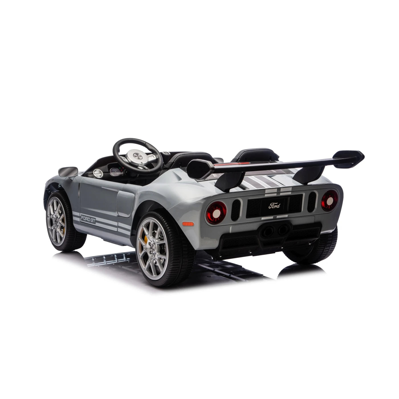 Carro Elétrico para Criança FORD GT 24v Cinza 4x4 c/ RODAS DE BORRACHA & ASSENTO EM PELE