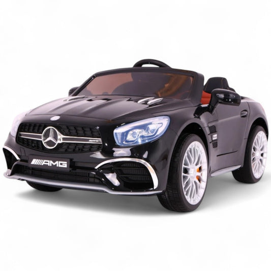 Carro Elétrico para Criança MERCEDES SL65 versão XL 12v Preto c/ RODAS DE BORRACHA & ASSENTO EM PELE