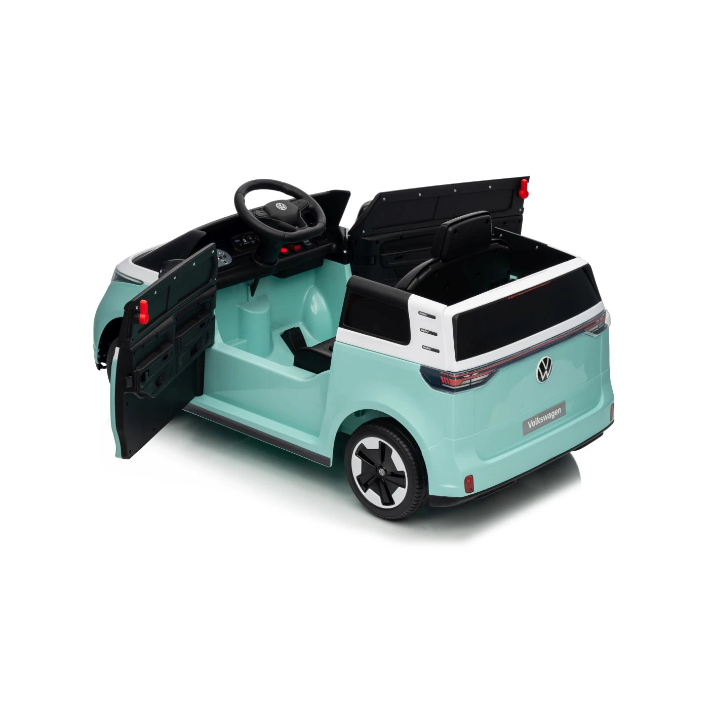 Carro elétrico para Criança Volkswagen ID Buzz Azul c/ rodas de borracha e assento em pele