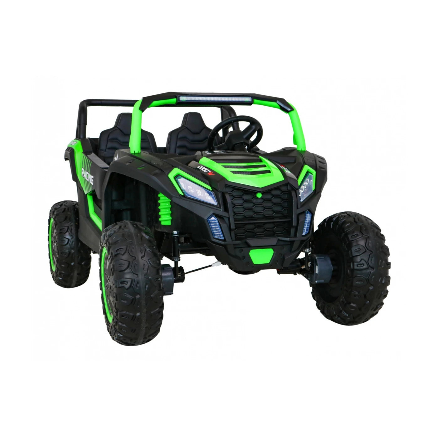 Carro Elétrico para Criança BUGGY ATV RACING 24v Verde c/ RODAS DE BORRACHA & ASSENTO EM PELE