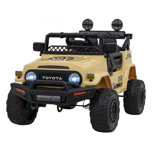 Carro Elétrico para Criança TOYOTA FJ CRUISER 12v 4X4 Camel c/ RODAS DE BORRACHA & ASSENTO EM PELE