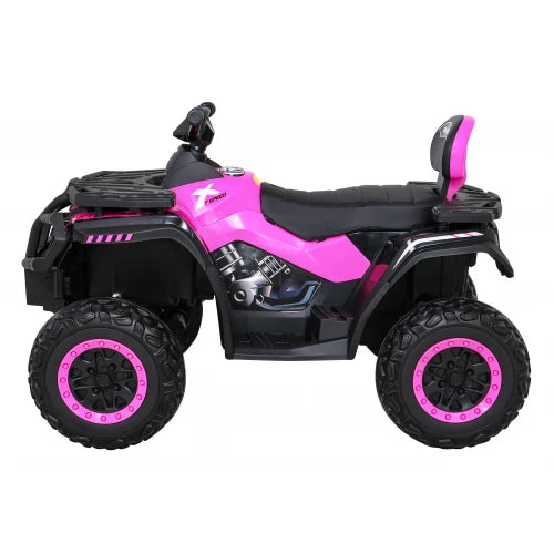 Mota Elétrica para Criança QUAD XT 24v Rosa c/ RODAS DE BORRACHA & ASSENTO EM PELE