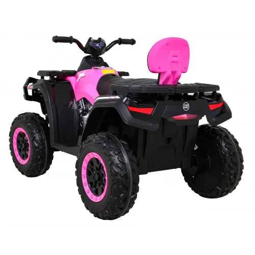 Mota Elétrica para Criança QUAD XT 24v Rosa c/ RODAS DE BORRACHA & ASSENTO EM PELE