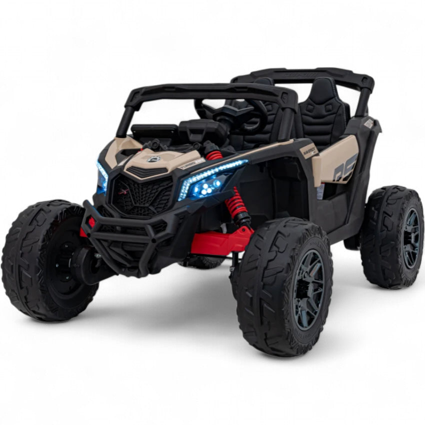 Carro Elétrico para Criança CAN-AM MAVERICK 4x4 24v Khaki c/ RODAS DE BORRACHA & ASSENTO EM PELE