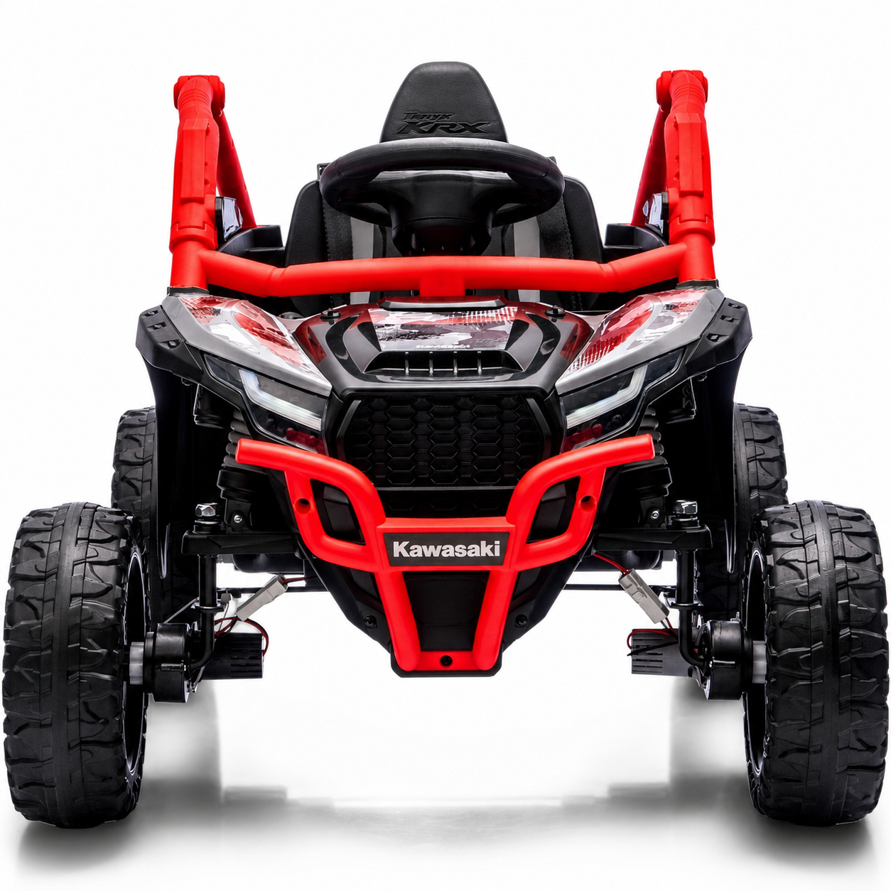 Carro Elétrico para Criança Buggy KAWASAKI 4x4 12v BATERIA DE LITIO Vermelho c/ RODAS DE BORRACHA & ASSENTO EM PELE
