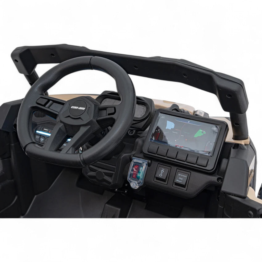 Carro Elétrico para Criança CAN-AM MAVERICK 4x4 24v Khaki c/ RODAS DE BORRACHA & ASSENTO EM PELE