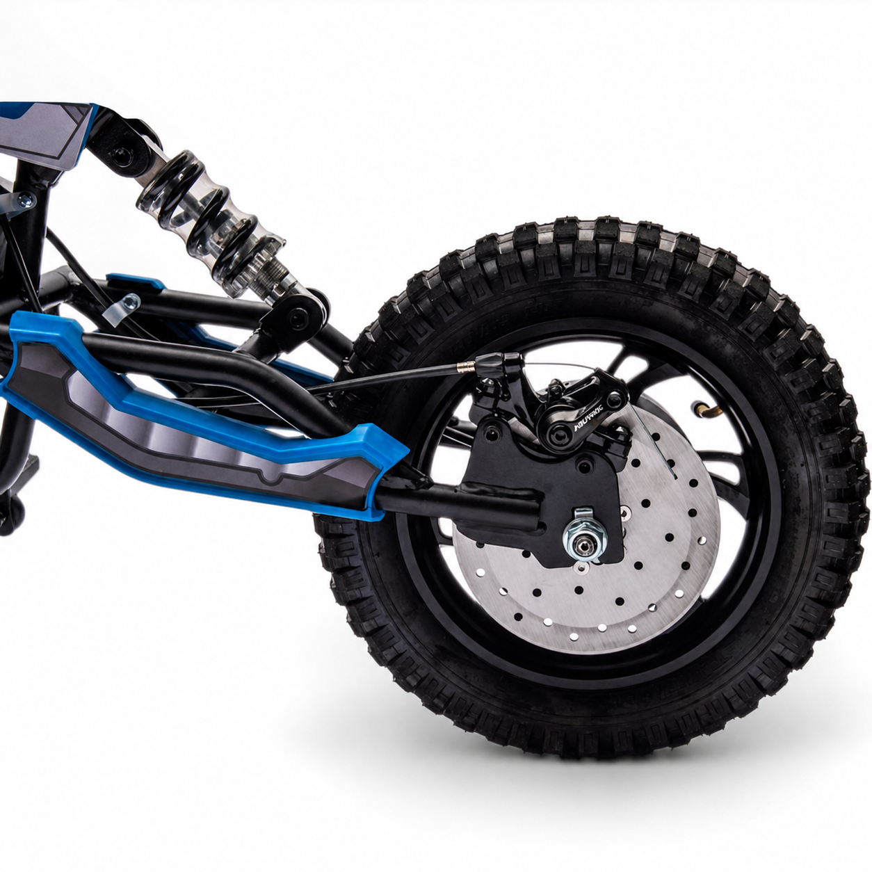 Mota Elétrica para Criança RAPTOR MX Azul 36v c/ RODAS PNEUMÁTICAS E ASSENTO EM PELE