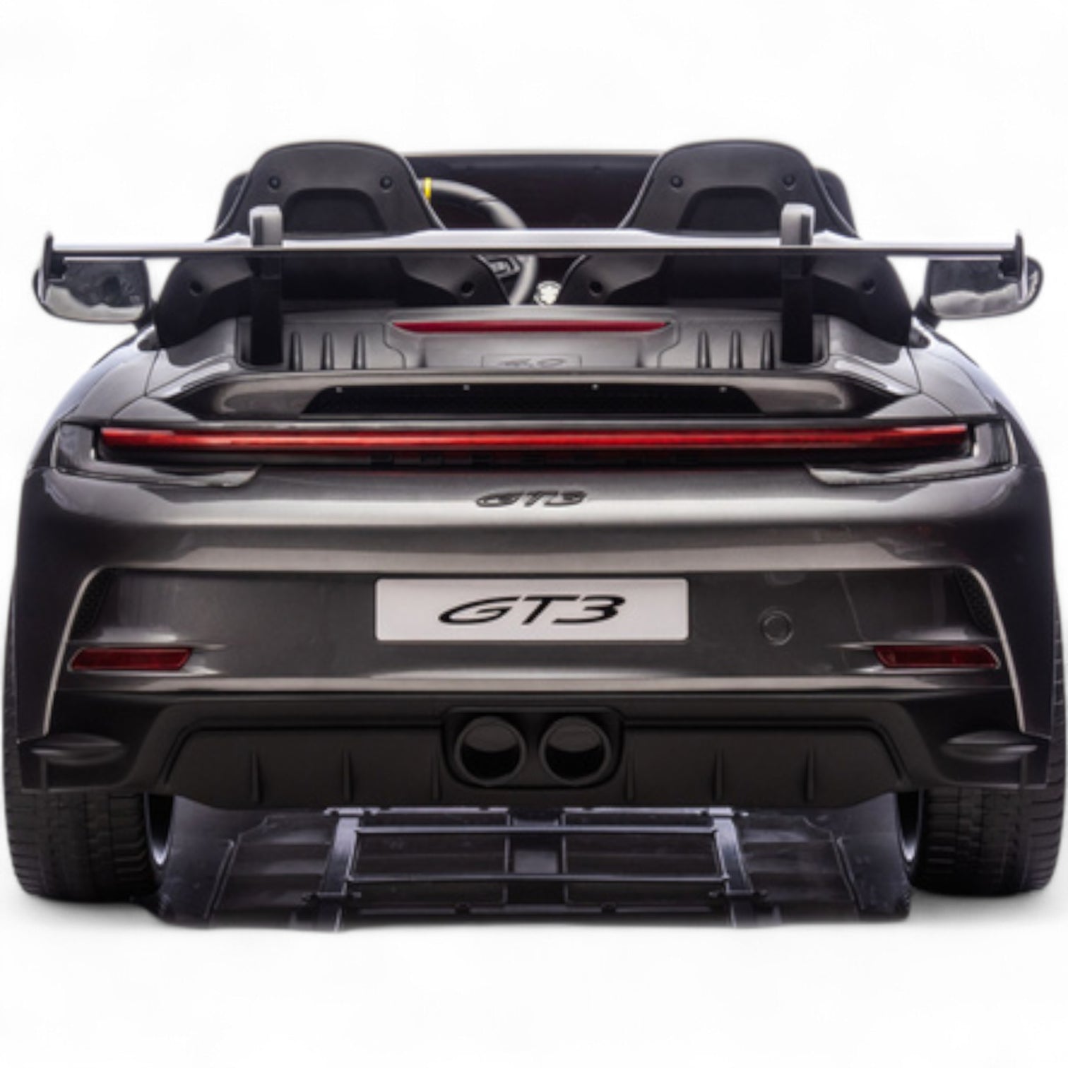 Carro Elétrico para Criança PORSCHE 911 GT3 24v STRONG XXL Cinza Metalizado c/ RODAS DE BORRACHA & ASSENTO EM PELE E VELUDO