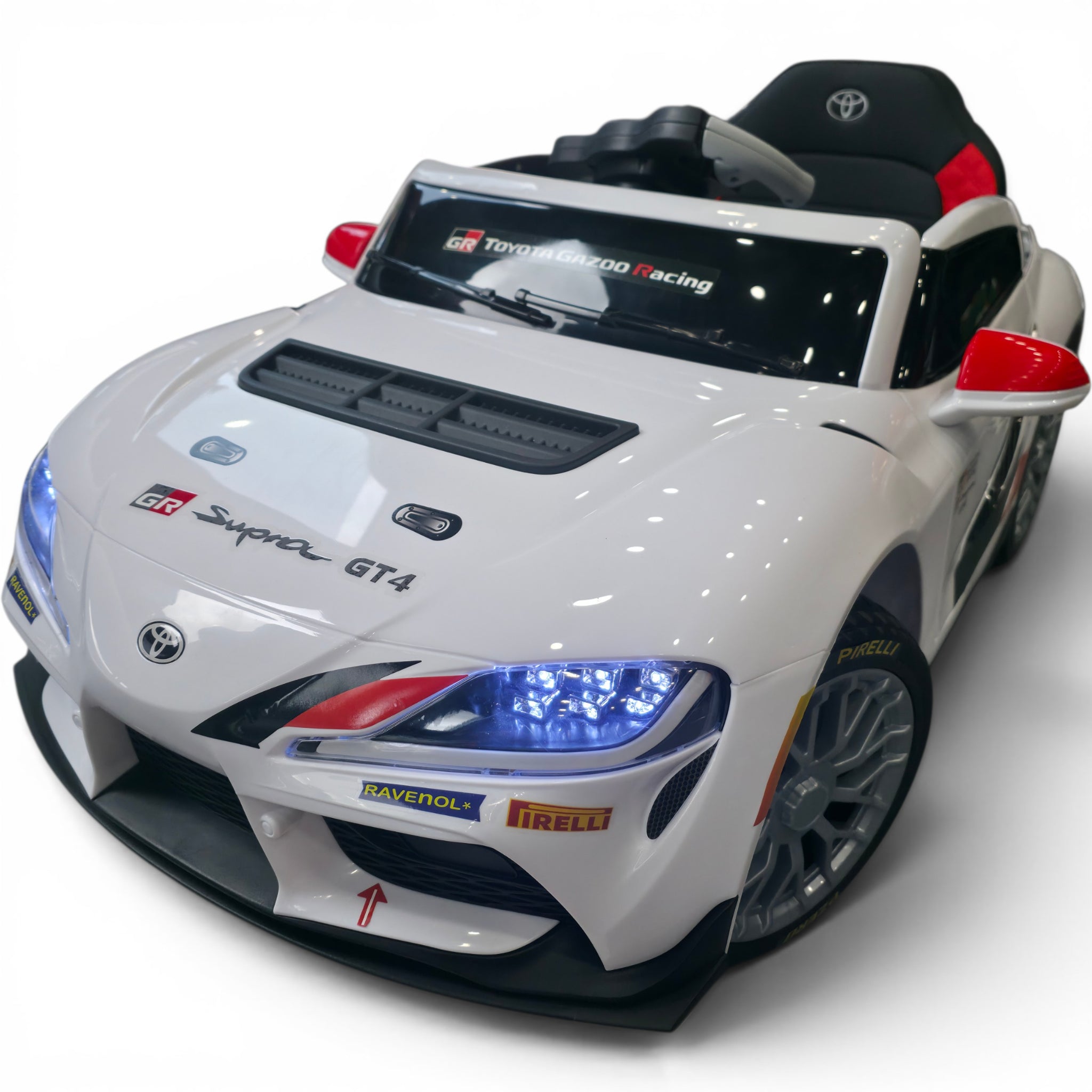 Carro Elétrico para Criança TOYOTA GR SUPRA GT4 12v Branco c/ RODAS DE BORRACHA & ASSENTO EM PELE
