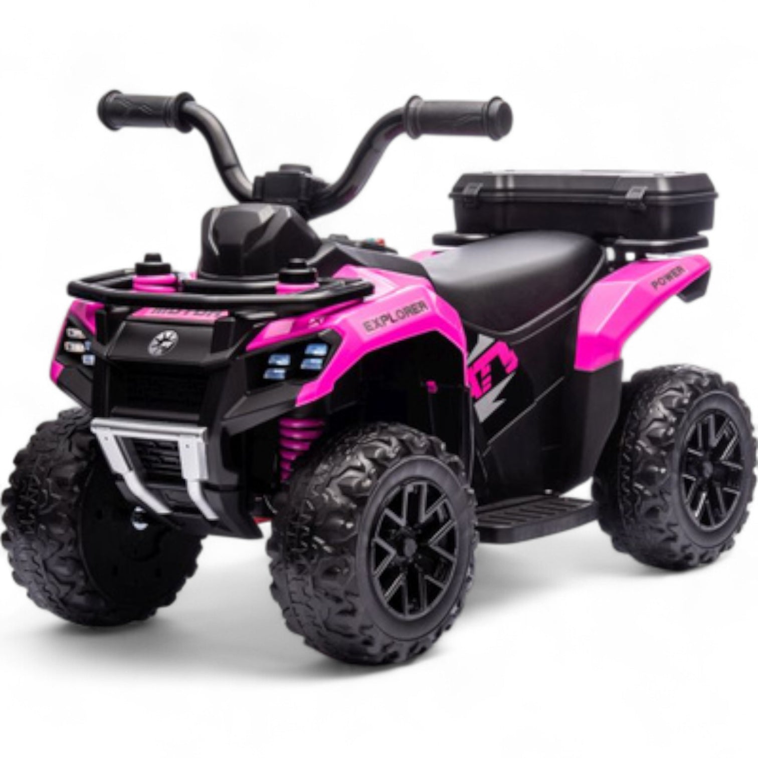 Mini Moto 4 Elétrica para Crianças LITTLE EXPLORER 6v Rosa c/ RODAS DE BORRACHA