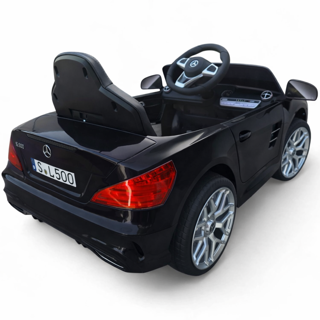 Carro Elétrico para Criança MERCEDES SL500 12V Preto c/ RODAS DE BORRACHA & ASSENTO EM PELE