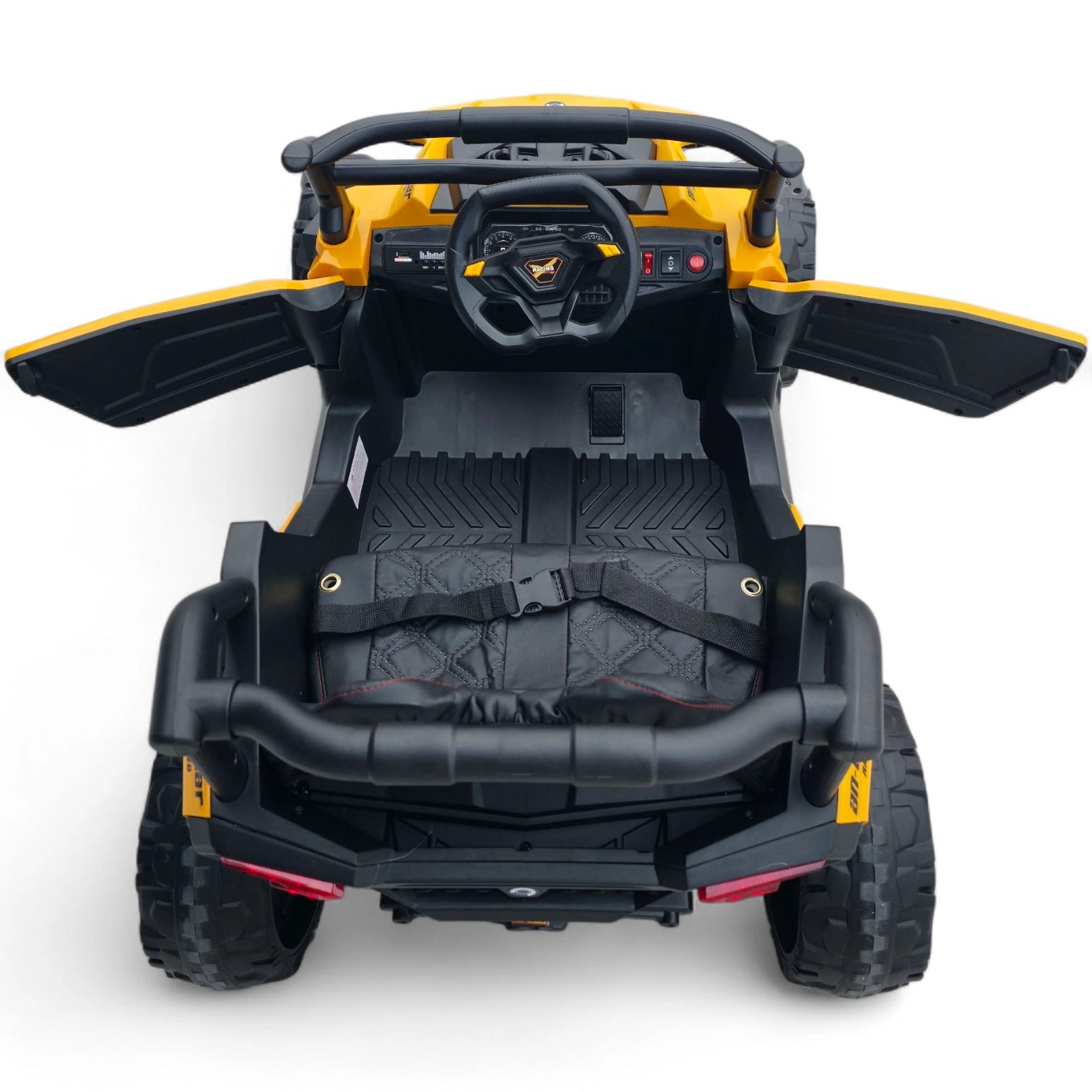 Carro Elétrico para Criança Buggy Speed Amarelo 4x4 12v c/ RODAS DE BORRACHA & ASSENTO EM PELE