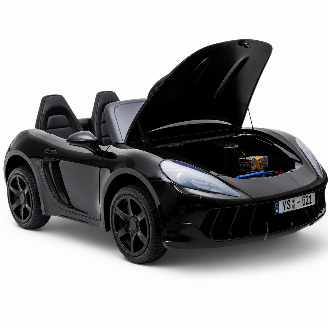 Carro elétrico para Criança PERFECTA XXL 24v Motor Brushless 180w 15km/h Preto Metalizado c/ RODAS DE BORRACHA & ASSENTO EM PELE