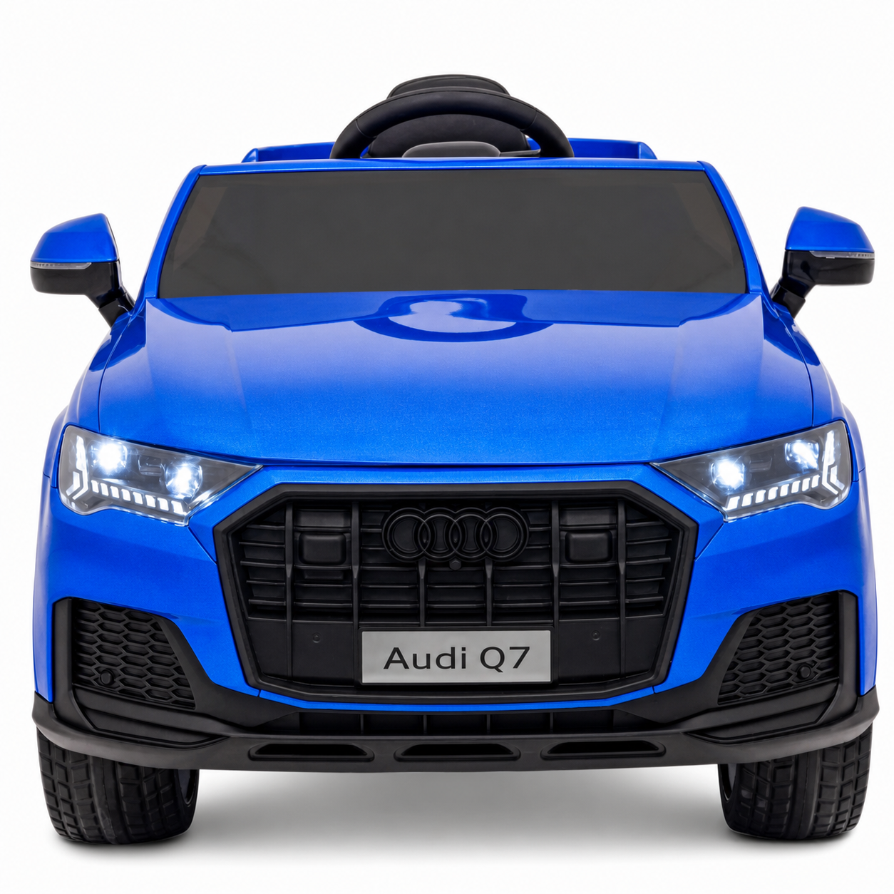 Carro Elétrico para Criança AUDI Q7 12v Azul Metalizado c/ RODAS DE BORRACHA & ASSENTO EM PELE
