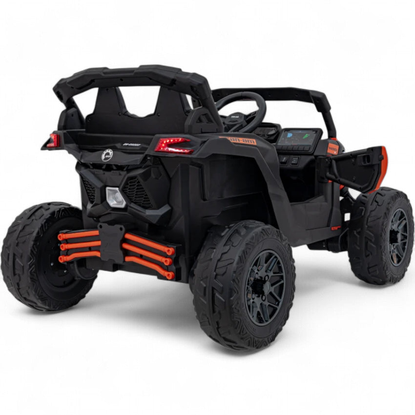 Carro Elétrico para Criança CAN-AM MAVERICK 4x4 24v Laranja c/ RODAS DE BORRACHA & ASSENTO EM PELE