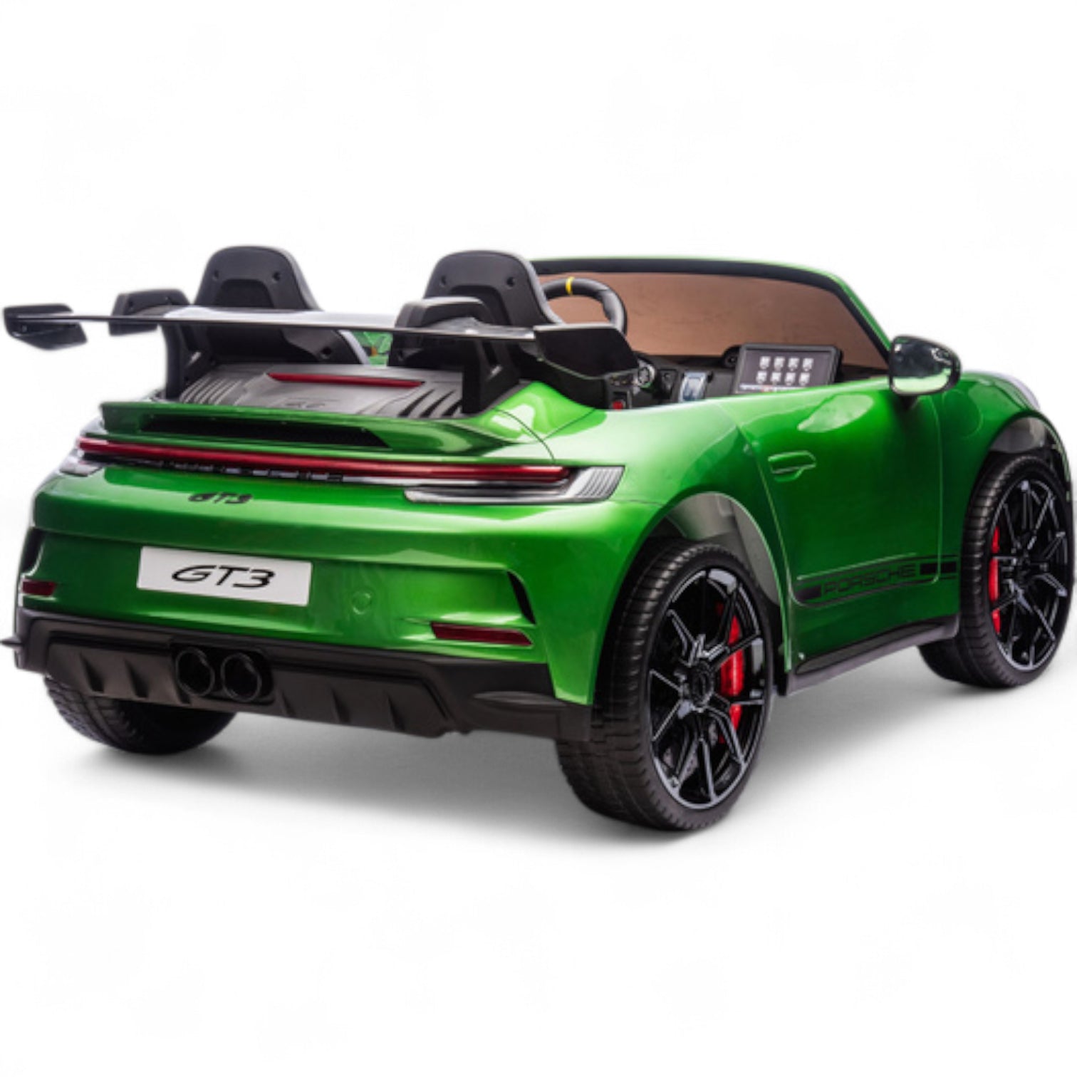 Carro Elétrico para Criança PORSCHE 911 GT3 24v 4x4 XXL Verde Metalizado c/ MP4, RODAS DE BORRACHA & ASSENTO EM PELE E VELUDO