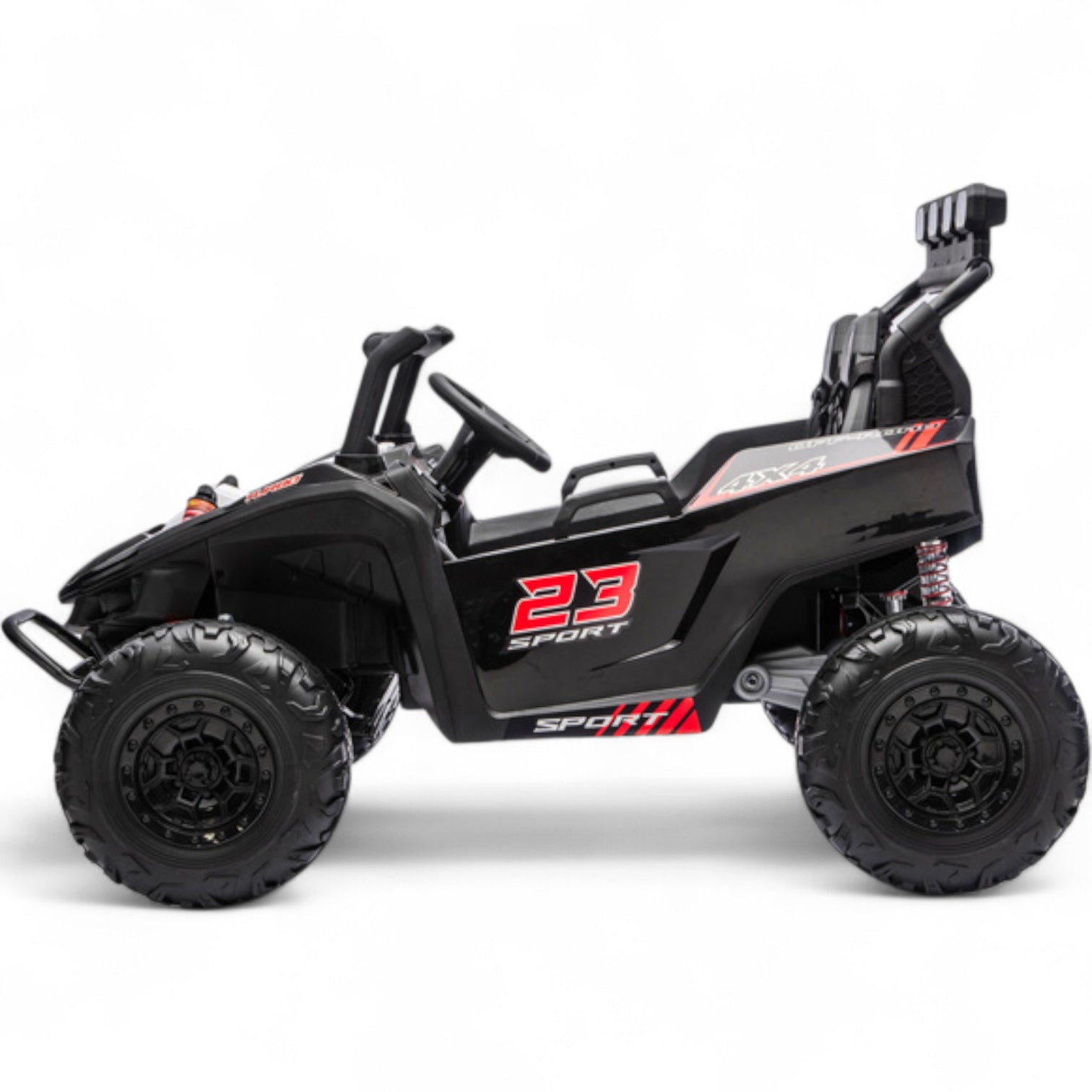 Carro Elétrico para Criança BUGGY TURBO SPORT 4x4 24v Preto c/ RODAS DE BORRACHA & ASSENTO EM PELE