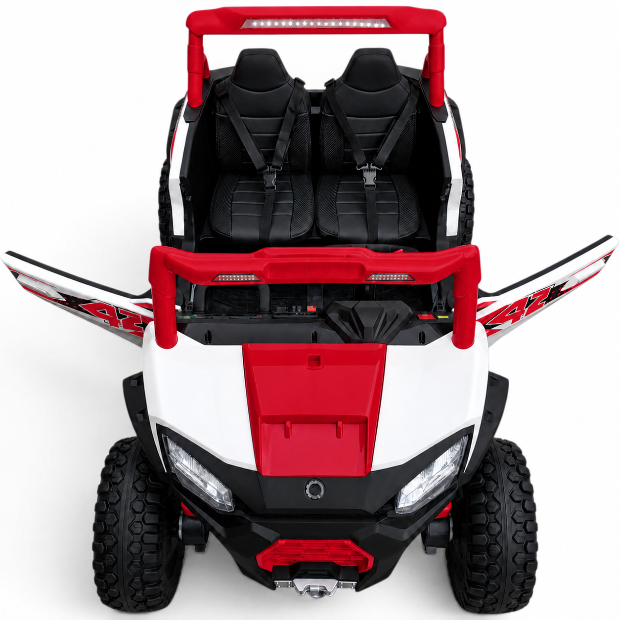 Carro Elétrico para Criança BUGGY PULSATING 4x4 24v Vermelho c/ RODAS DE BORRACHA & ASSENTO EM PELE