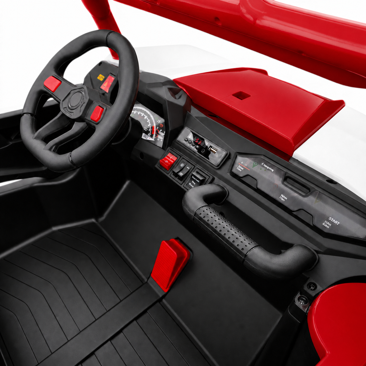 Carro Elétrico para Criança BUGGY PULSATING 4x4 24v Vermelho c/ RODAS DE BORRACHA & ASSENTO EM PELE