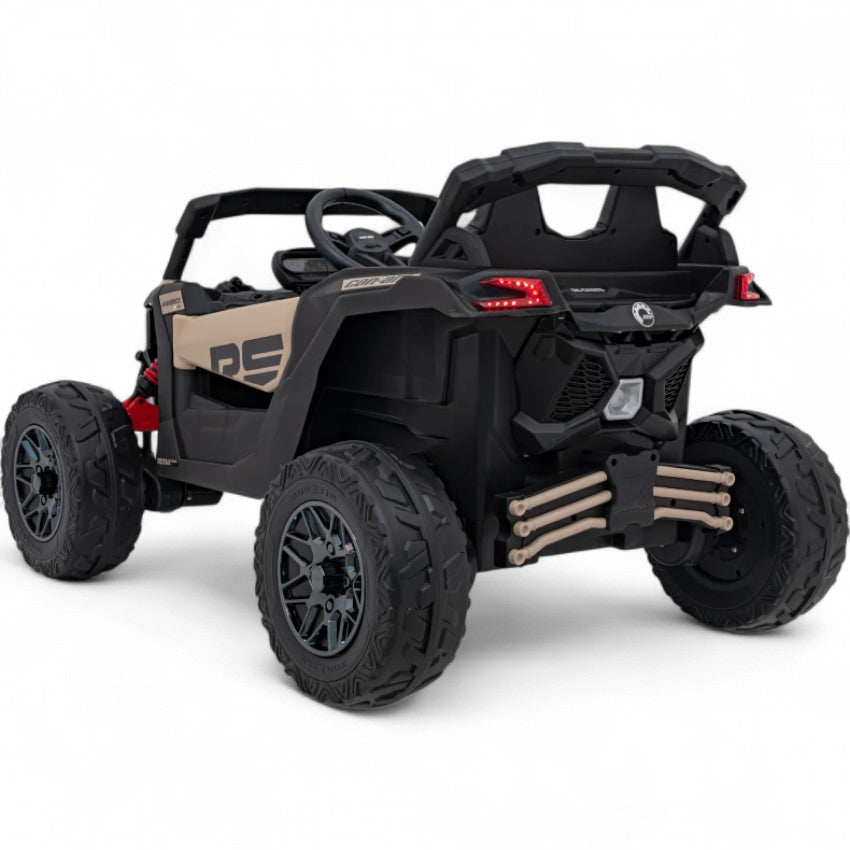Carro Elétrico para Criança CAN-AM MAVERICK 4x4 24v Khaki c/ RODAS DE BORRACHA & ASSENTO EM PELE