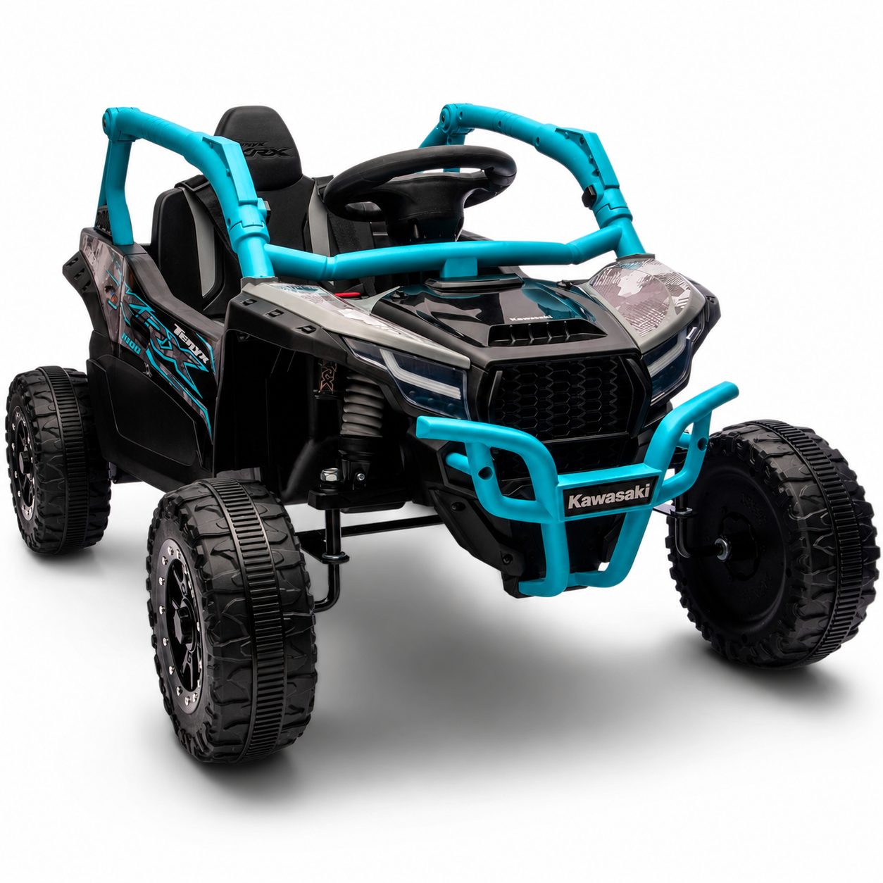 Carro Elétrico para Criança Buggy KAWASAKI 4x4 12v BATERIA DE LITIO Azul c/ RODAS DE BORRACHA & ASSENTO EM PELE