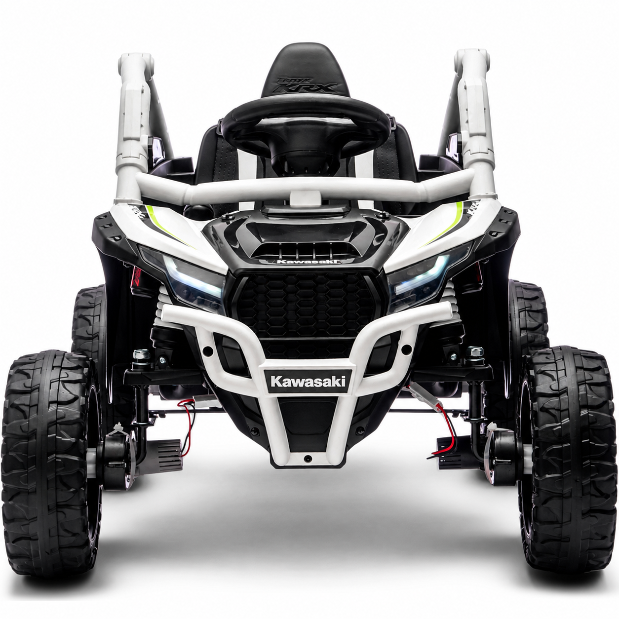 Carro Elétrico para Criança Buggy KAWASAKI 4x4 12v BATERIA DE LITIO Branco c/ RODAS DE BORRACHA & ASSENTO EM PELE