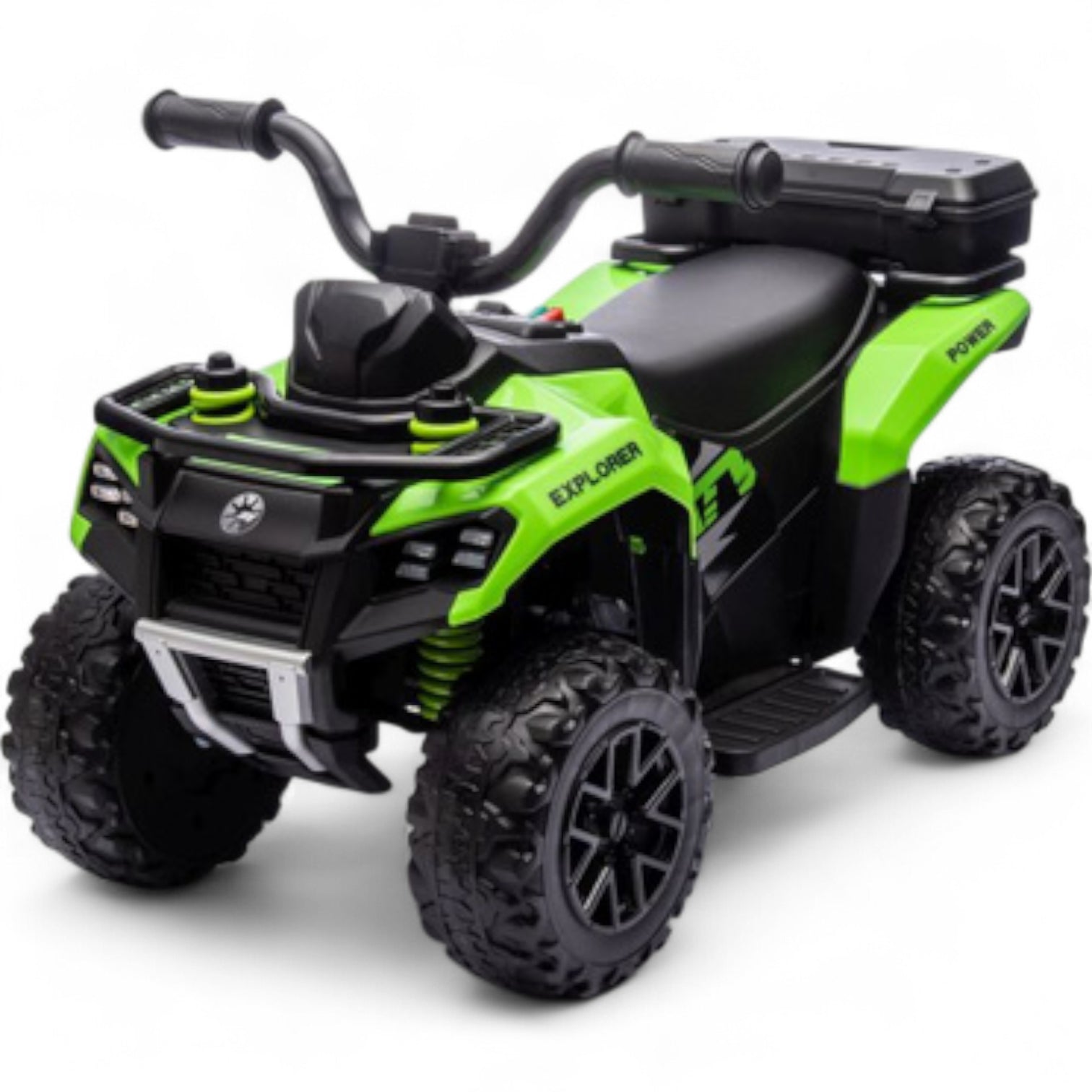 Mini Moto 4 Elétrica para Crianças LITTLE EXPLORER 6v Verde c/ RODAS DE BORRACHA