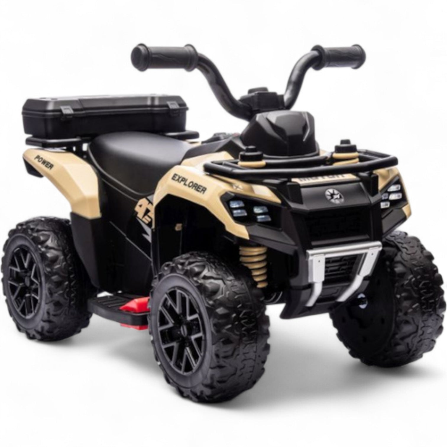Mini Moto 4 Elétrica para Crianças LITTLE EXPLORER 6v Khaki c/ RODAS DE BORRACHA