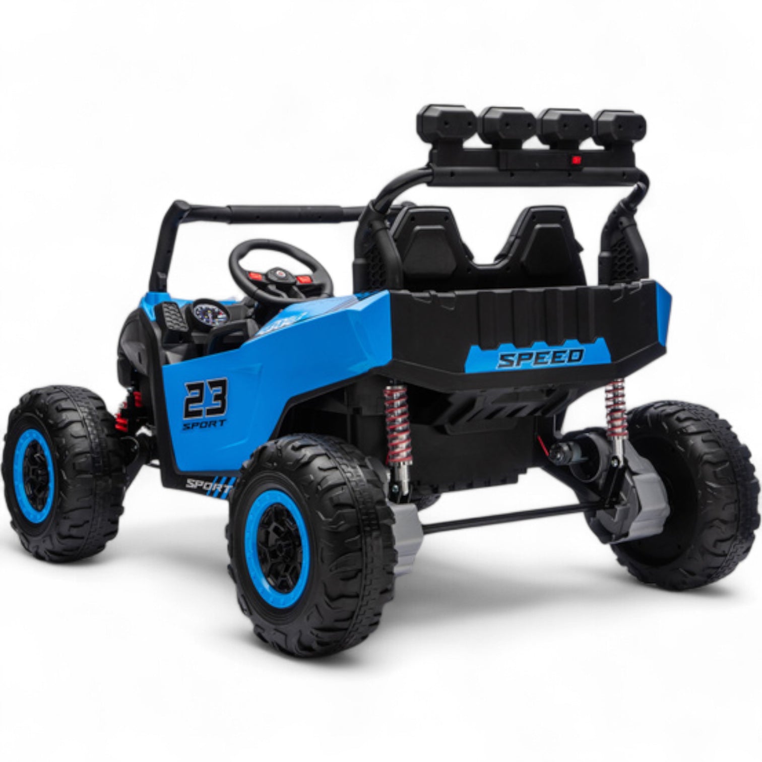 Carro Elétrico para Criança BUGGY TURBO SPORT 4x4 24v Azul c/ RODAS DE BORRACHA & ASSENTO EM PELE